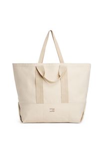 Tragetasche Tommy Jeans "TJW TOTE EDITION CANVAS", Damen, Gr. B/H/T: 60cm x 40cm x 20cm, beige (creme), Canvas, Textil, unifarben, Taschen Tragetasche, Damen Henkeltasche, Shopper, Schultertasche mit Logo-Schriftzug