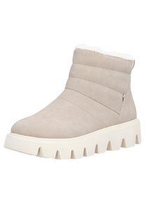 Winterboots RIEKER SPORT, Damen, Gr. 42, hellbeige, Nubukleder, unifarben, Schuhe Winterboots, Schlupfboots, Stiefelette mit herausnehmbarer Soft-Einlage