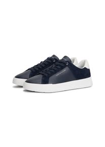 Sneaker Tommy Hilfiger "TH COURT MIX NUBUCK", Herren, Gr. 43, dunkelblau, Nubukleder, Schuhe Sneaker, Freizeitschuh, Halbschuh, Schn&uuml;rer mit zwei Logoschriftz&uuml;gen