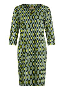 Bodykleid Cartoon "Casual-Kleid mit Muster", Damen, Gr. 34, EURO, gr&uuml;n (gr&uuml;n, gelb), Obermaterial: 95% Polyester PES. 5% Elasthan EL., Kleider Bodykleid