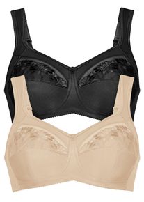 Entlastungs-BH Anita "Entlastungs BH Safina", Damen, Gr. 95, Cup G, bunt (beige schwarz), Obermaterial: 50% Polyamid PA. 25% Polyester PES. 10% Elasthan EL. 10% Viskose CV. 5% Baumwolle CO., BHs Entlastungs-BH