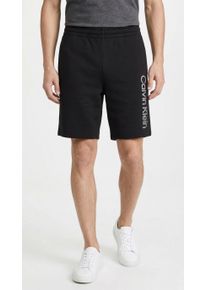 Shorts Calvin Klein "EU 350TERRY GRAPHIC SHORT", Herren, Gr. XXL, N-Gr, schwarz, Sweatware, Obermaterial: 92% Baumwolle, 8% Polyester, unifarben, regular fit kurz, Hosen Shorts, Regular fit mit Markenlogodruck