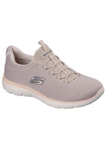 Slip-On Sneaker Skechers "SUMMITS-SUMMER BLUSH", Damen, Gr. 40, taupe, Textil, Schuhe Slip-On Sneaker, Arbeitsschuh, Freizeitschuh, Slipper mit Memory Foam