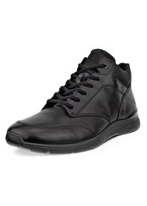 Sneaker Ecco "IRVING MID-CUT", Herren, Gr. 47, schwarz, Glattleder, Textil, unifarben, Schuhe Sneaker, Winterboots, High Top Sneaker, Stiefelette mit gepolstertem Schaftrand