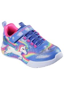 Sneaker Skechers "UNICORN CHASER", M&auml;dchen, Gr. 35, bunt (blau, multifarben), Textil, kontrastfarbene Details, Schuhe Sneaker, Blinkschuh mit Einhorn, Gr&ouml;&szlig;enschablone zum Download