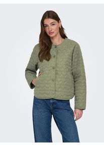 Steppjacke Only "ONLHEART LIFE QUILTED JACKET NOOS OTW", Damen, Gr. L, oil gr&uuml;n, Steppware, Obermaterial: 100% Polyester, unifarben, normal, Rundhals, Jacken Steppjacke, mit Steppmuster in Herzchenform