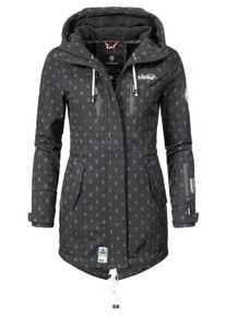 Funktionsparka Marikoo "Funktionsmantel Zimtzicke", Damen, Gr. S, schwarz (schwarz dots), Obermaterial: 98% Polyester PES. 2% Elasthan EL. Obermaterial: Futter: 100% Polyester PES., Jacken Funktionsparka