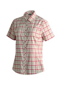 Funktionsbluse Maier Sports "Kendra S/S W", Gr. 40, cappuccino, 97% Polyester, 3% Elasthan, Blusen Funktionsbluse, Damen Bluse, leichte Kurzarmbluse, Blusen-Shirt, Karobluse, Reg Fit