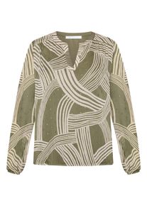 BETTY & CO Schlupfbluse BETTY & CO "Schlupfbluse mit Print", Damen, Gr. 36, gr&uuml;n (khaki, cream), Obermaterial: 100% Polyester PES., Blusen Schlupfbluse