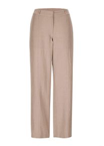 Stoffhose GOLDNER "Kurzgr&ouml;&szlig;e Sommerhose VERA mit weitem Bein", Damen, Gr. 27, K-Gr, beige, Obermaterial: 55% Leinen LI. 45% Baumwolle CO., Hosen Stoffhose
