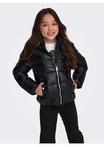 Steppjacke KIDS Only "KOGNEWEMMY SAVANNAH JACKET OTW NOOS", M&auml;dchen, Gr. 152, schwarz, Obermaterial: 100% Nylon, unifarben, regular fit, Jacken Steppjacke