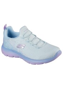 Slip-On Sneaker Skechers "SUMMITS", Damen, Gr. 38, bunt (hellblau, violett), Mesh, Textil, kontrastfarbene Details, Schuhe Slip-On Sneaker, Trainingsschuh, Sneaker, Slipper, Halbschuh mit Bungee-Verschluss