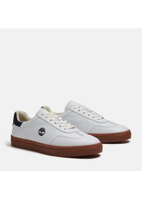 Sneaker Timberland "LISBON ESSENTIAL - LOW LACE SNEAKER", Herren, Gr. 41,5, wei&szlig; fg w navy, Leder, Schuhe Sneaker