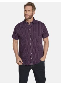 Streifenhemd Jan Vanderstorm "Streifenhemd PERTTU", Herren, Gr. 7XL, weit, lila (dunkellila), Obermaterial: 100% Baumwolle CO., gestreift, comfort fit normal, Hemden Streifenhemd