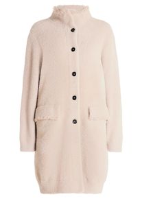 AMBER & JUNE Strickjacke AMBER & JUNE "Winter-Strickjacke mit aufgesetzter Brusttasche", Damen, Gr. 34, beige (light sand), Obermaterial: 80% Polyamid PA. 13% Polyester PES. 7% Viskose CV., Strickjacken Strickjacke