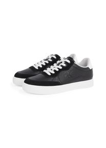Plateausneaker Calvin Klein Jeans "CLASSIC CUPSOLE MG WMM", Herren, Gr. 40, schwarz-wei&szlig; (schwarz, wei&szlig;), Leder, Lederimitat, unifarben mit Farbeinsatz, Schuhe Plateausneaker, Freizeitschuh, Halbschuh, Schn&uuml;rschuh mit seitlichem CK-Logo