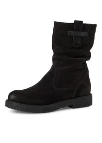 Stiefelette Tamaris, Damen, Gr. 42, schwarz, Veloursleder, unifarben, Schuhe Stiefelette, Blockabsatz, Kurzstiefel mit praktischem Innenrei&szlig;verschluss