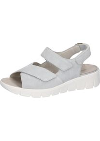 Waldl&auml;ufer Sandale WALDL&Auml;UFER "K-ADEA", Damen, Gr. 5,5 (38,5), hellgrau, Veloursleder, unifarben, Basic, Schuhe Sandale, Keilsandalette, Sommerschuh, Bequemschuh, Klettverschl&uuml;sse, K-Weite