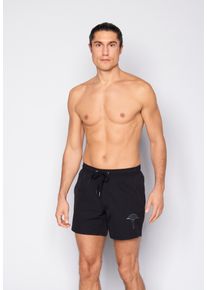 JOOP! Badeshorts JOOP "Solid Cornflower", Herren, Gr. XL, N-Gr, oxford, Web, Obermaterial: 100% Polyester, Badehosen Badeshorts, mit seitlichen Taschen und Tunnelzug