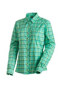 Funktionsbluse Maier Sports "Kendra L/S W", Gr. 42, smaragd, 97% Polyester, 3% Elasthan, Blusen Funktionsbluse, Damen Bluse, leichte Langarmbluse, Blusen-Shirt, Karobluse, Reg Fit