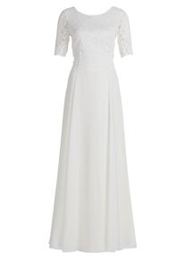Abendkleid Vera Mont "Abendkleid mit Spitze", Damen, Gr. 46, EURO, wei&szlig; (rohwei&szlig;), 100% Polyester PES., Kleider Abendkleid