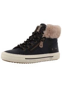 Winterboots Mustang Shoes "Kalua", Damen, Gr. 37, schwarz, Lederimitat, Textil, Schuhe Winterboots, Plateausneaker, Winterboots mit Rei&szlig;verschluss