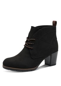 Schn&uuml;rstiefelette Marco Tozzi, Damen, Gr. 38, schwarz, Lederimitat, Textil, Veloursleder, unifarben, Schuhe Schn&uuml;rstiefelette, Blockabsatz, Ankleboots, Schn&uuml;rboots mit Ziern&auml;hten