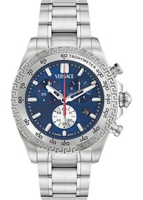 Chronograph Versace "Versace CHRONO X", silber (silberfarben), Armbanduhren, Herren, Chronograph, Quarzuhr, Armbanduhr, Herrenuhr,Swiss Made,Edelstahlband,Stoppfunktion