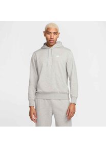 Kapuzensweatshirt Nike Sportswear "Nike Club Men's French Terry Pullover Hoodie", Herren, Gr. XXL, dk grau heather, lt smoke grau, wei&szlig;, Sweatware, Obermaterial: 80% Baumwolle, 20% Polyester, meliert, unifarben, Basic h&uuml;ftbedeckend, Rundhals, angesetztes B&uuml;ndchen, Sweatshirts Kapuzensweatshirt, mit Kapuze, f&uuml;r Freizeit und Sport, mit K&auml;ngurutasche