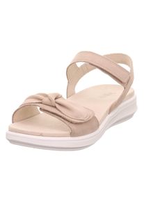 Sandale Legero "ELLA", Damen, Gr. 37, beige (tasso (beige)), Veloursleder, Schuhe Sandale, Plateausandale, Komfortschuh mit praktischen Klettverschl&uuml;ssen