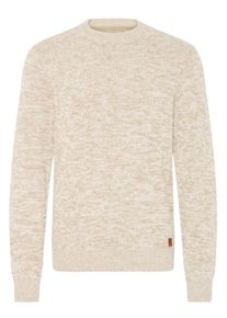 Strickfleece-Pullover Blend "Strickpullover BHDanno", Herren, Gr. XL, wei&szlig; (bone wei&szlig;), Obermaterial: 70% Baumwolle CO recyc.. 30% Polyester Pol. recyc.., Pullover Strickfleece-Pullover