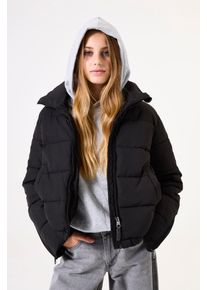 Steppjacke Garcia, M&auml;dchen, Gr. 128/134, schwarz, Web, Obermaterial: 100% Polyester, unifarben, regular fit taillenbedeckt, elastischer Bund mit Rei&szlig;verschluss, Jacken Steppjacke, mit Taschen for GIRLS