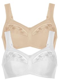 Entlastungs-BH Anita "Entlastungs BH Safina", Damen, Gr. 80, Cup F, bunt (wei&szlig; beige), Obermaterial: 50% Polyamid PA. 25% Polyester PES. 10% Elasthan EL. 10% Viskose CV. 5% Baumwolle CO., BHs Entlastungs-BH