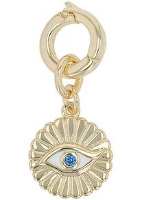 Charm-Einh&auml;nger Amor "Magisches Auge", gold (gelbgoldfarben, blau, blau), Charms, Damen, Silber 925 (Sterlingsilber), Charm-Einh&auml;nger, mit Zirkonia (synth.)