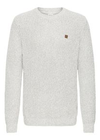 !Solid Strickfleece-Pullover SOLID "Strickpullover SDRicky", Herren, Gr. M, grau (light grau melange), Obermaterial: 70% Baumwolle CO recyc.. 30% Polyester Pol. recyc.., Pullover Strickfleece-Pullover