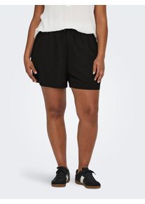 Shorts Only CARMAKOMA "CARLUX LIFE SHORTS NOOS", Damen, Gr. 52, N-Gr, schwarz, Web, Obermaterial: 97% Polyester, 3% Elasthan, bedruckt, regular fit kurz, Hosen Shorts