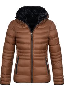 Wendejacke DEPROC Active "GILMOUR NEW REVERSAL Women", Damen, Gr. 44L, braun, 100% Polyester, tailliert, gerader Abschluss mit Gummizug, Jacken Wendejacke, Wendejacke mit schlichtem Design