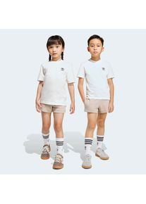 T-Shirt & Shorts adidas originals "KIDS UND SET", Damen, Gr. 110, stone khaki, Obermaterial: 100% Baumwolle, KOB Set-Artikel T-Shirt & Shorts
