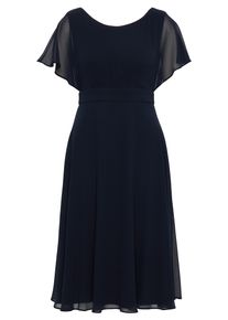 Cocktailkleid Vera Mont "Cocktailkleid kurzarm", Damen, Gr. 48, EURO, blau (night sky), 100% Polyester PES., Kleider Cocktailkleid