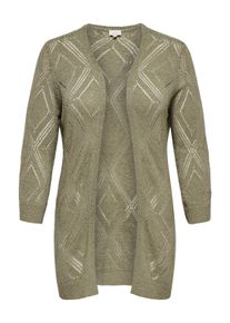 Strickjacke Only CARMAKOMA "CARPAMELA 4/5 OPEN CARDIGAN KNT", Herren, Gr. S, silber sage, Strick, Obermaterial: 55% Polyacryl, 45% Nylon, unifarben, V-Ausschnitt, Strickjacken Strickjacke