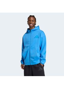 Kapuzensweatshirt adidas Sportswear "M Z.N.E. FZ", Herren, Gr. L, rayblu, Obermaterial: 57% Polyester, 43% Baumwolle, normal, Rundhals, Sweatshirts Kapuzensweatshirt, f&uuml;r sportliche Aktivit&auml;ten, aus Polyester und Baumwolle