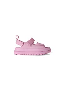 UGG Australia Badesandale UGG "K GOLDENGLOW", M&auml;dchen, Gr. 2 (33,5), pink, Synthetik, Textil, unifarben, Schuhe Badesandale, Sommerschuh, Poolslides, Plateauabsatz, mit Klettverschluss