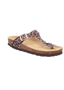 Zehentrenner Rohde "ALBA", Damen, Gr. 41, leo, Veloursleder, Schuhe Zehentrenner, Pantolette, Sommerschuh, Strandschuh im modischen Leo-Look