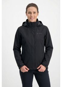 Regenjacke Vaude "SE WO SAFIEN 2L RAIN JACKET", Damen, Gr. 42, phantom blac, Obermaterial: 100% Polyester. Futter: 100% Polyamid. Netzfutter: 100% Polyester, normal, Jacken Regenjacke, &Uuml;bergangsjacke