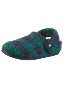 Hausschuh Crocs "Classic Buffalo Check Cozzzy Slipper", Herren, Gr. 39, navy, gr&uuml;n, Croslite&trade;, Fleece, kariert, Basic, Schuhe Hausschuh, Pantoffel, Mule mit kariertem Muster