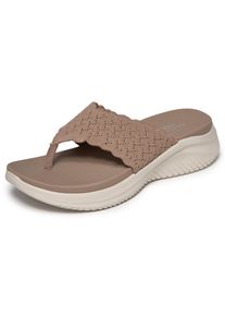Zehentrenner Skechers "ULTRA FLEX 3.0 SANDAL-RHYTHM WAVES", Damen, Gr. 42, braun, Textil, Schuhe Zehentrenner, Sommerschuh, Strandschuh, Urlaubsschuh mit Yoga Foam