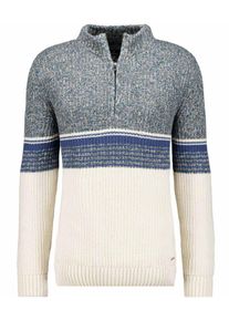 Stehkragenpullover Ragman, Herren, Gr. 56, beige gemustert, 941, Strick, 100% Baumwolle, ohne Ausschnitt, Pullover Stehkragenpullover