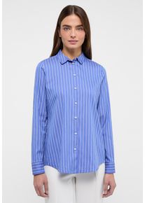 Hemdbluse Eterna "REGULAR FIT", Damen, Gr. 34, azurblau, 69% Baumwolle, 4% Elasthan, 27% Polyamid, Blusen Hemdbluse, EASY IRON (b&uuml;gelleicht)
