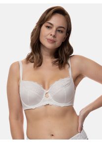B&uuml;gel-BH Dorina "Celine", Damen, Gr. 85, Cup D, beige (ivory), Obermaterial: 58% Polyamid, 26% Polyester, 16% Elasthan, unifarben, BHs B&uuml;gel-BH, mit Spitzendetails, verstellbare Tr&auml;ger