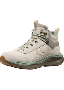 Outdoorschuh Keen "LEIKI LEATHER MID WP", Damen, Gr. 42, birch, lily pad, Leder, Schuhe Outdoorschuh, Wanderschuh aus wasserdichtem Premium Leder, atmungsaktiv